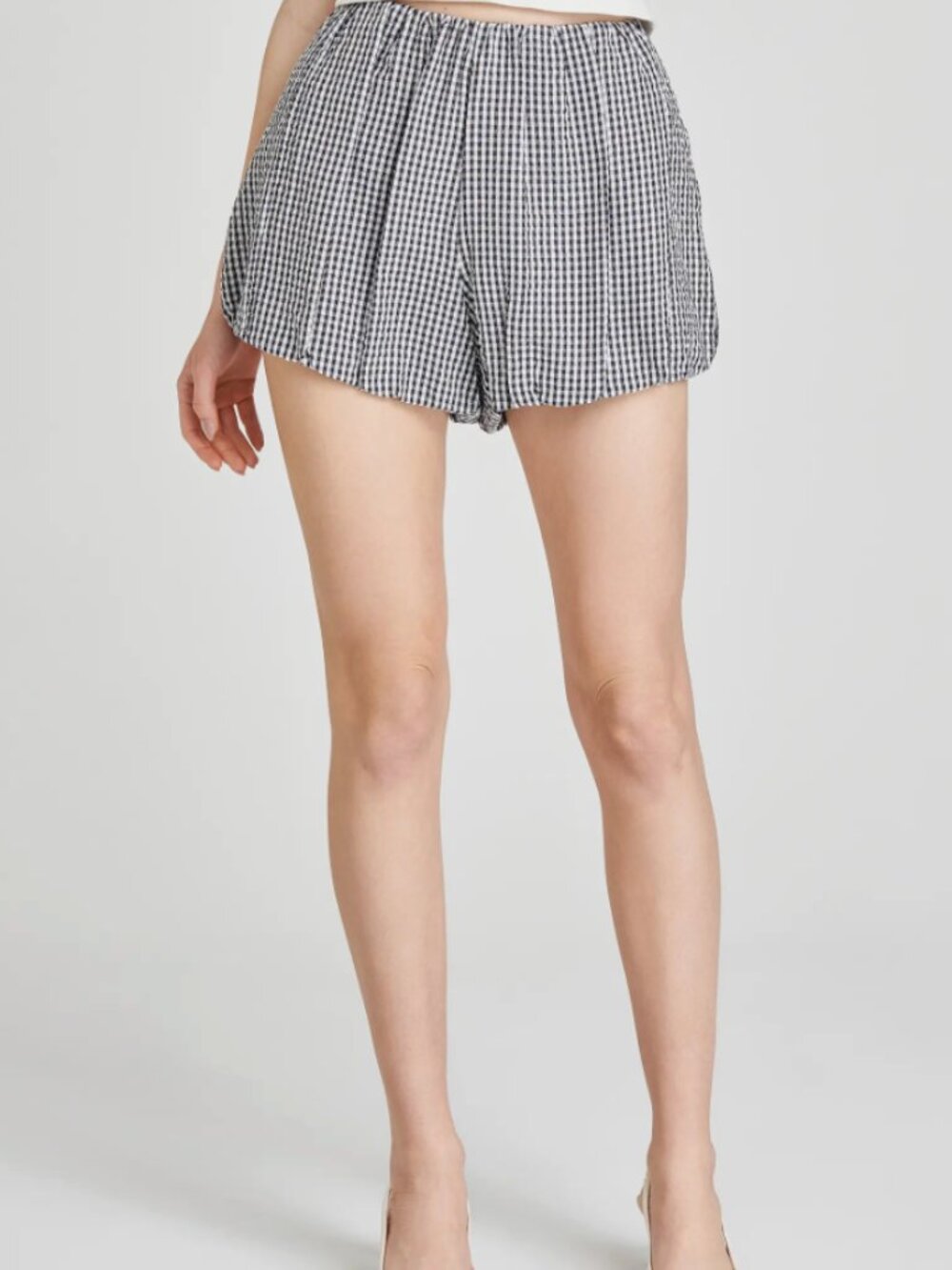 Wayf x Styled by COCO! Maggie Gingham Bubble Shorts
